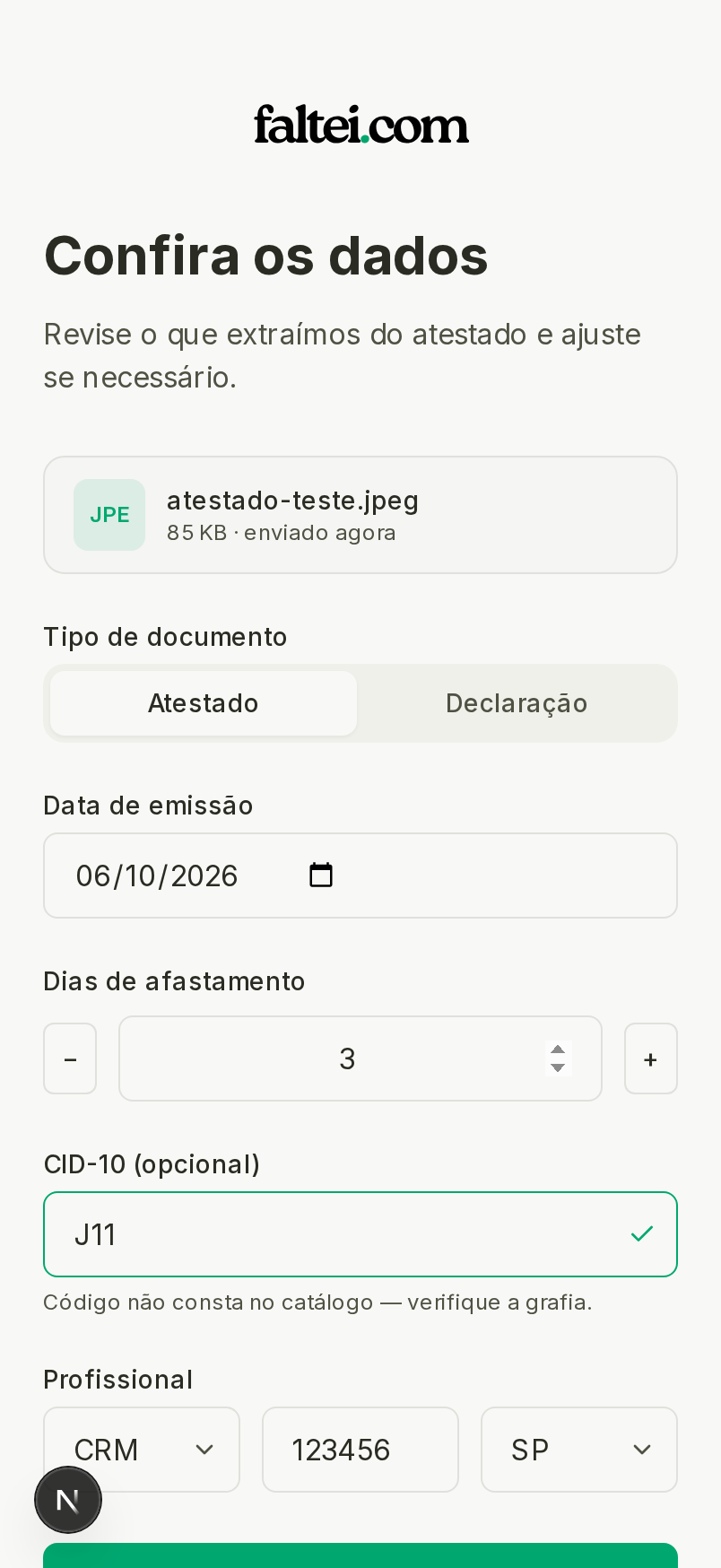 faltei.com — confira os dados